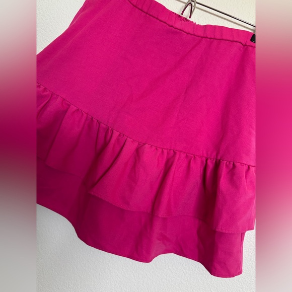 J-Crew Pink Ruffled wool blend Skirt - Picture 2 of 7